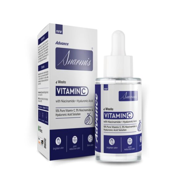 Snarmis Advance Vitamin C Face Serum with 5% Niacinamide & Hyaluronic Acid & 10% Pure Vitamin C For Both Men & Women